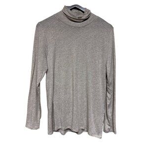 Eileen Fisher Women's Sweater Turtleneck Tan Marled Long Sleeve Size Large